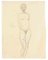 Desconocido, desnudo, dibujo a lápiz original, mediados del siglo XX, Imagen 1