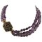 Ancient Handcrafted Clasp Retro Intertwined Amethysts Necklace, Image 1