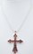 9 Karat Rose Gold and Silver Cross Pendant Necklace 4