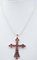 9 Karat Rose Gold and Silver Cross Pendant Necklace, Image 4