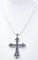 9 Karat Rose Gold and Silver Cross Pendant Necklace 2