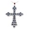 9 Karat Rose Gold and Silver Cross Pendant Necklace, Image 1