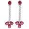 14 Karat White and Rose Gold Dangle Earrings, Set of 2 1