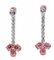 Boucles d'Oreilles en Or Blanc et Rose 14 Carats, Set de 2 3