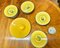 Yellow Bellona Dinner Plates from Faience factory Aluminia, Set of 18 1