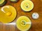 Yellow Bellona Dinner Plates from Faience factory Aluminia, Set of 18 3