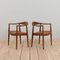 Teak and Leather The Chair Model 503 by Hans J. Wegner for Johannes Hansen, 1960s, Set of 2 3