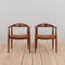 Teak and Leather The Chair Model 503 by Hans J. Wegner for Johannes Hansen, 1960s, Set of 2 2