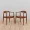 Teak and Leather The Chair Model 503 by Hans J. Wegner for Johannes Hansen, 1960s, Set of 2 1
