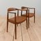 Sedia nr. 503 in teak e pelle di Hans J. Wegner per Johannes Hansen, anni '60, set di 2, Immagine 6