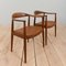 Teak and Leather The Chair Model 503 by Hans J. Wegner for Johannes Hansen, 1960s, Set of 2 6