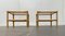 Mesas auxiliares vintage de bambú y vidrio, años 70. Juego de 2, Imagen 3