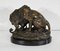 Bronze Lion au Serpent Sculpture after A.L. Barye, 19th-Century, Image 1