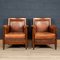 20th Century Dutch Leather Club Chairs, Set of 2 2