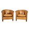 20th Century Dutch Leather Club Chairs, Set of 2 1