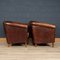 20th Century Dutch Leather Club Chairs, Set of 2 2