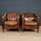 20th Century Dutch Leather Club Chairs, Set of 2 3