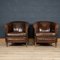 20th Century Dutch Leather Club Chairs, Set of 2 2