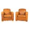 20th Century Art Deco Style French Leather Club Chairs, Set of 2 1