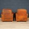 French Art Deco Style Leather Club Chairs, 20th Century, Set of 2 6