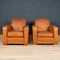 French Art Deco Style Leather Club Chairs, 20th Century, Set of 2 3