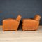 French Art Deco Style Leather Club Chairs, 20th Century, Set of 2, Image 4