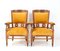 Art Nouveau Arts and Crafts Armchairs in Oak by Royal H.F. Jansen & Zonen Amsterdam, Set of 2 2