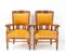 Art Nouveau Arts and Crafts Armchairs in Oak by Royal H.F. Jansen & Zonen Amsterdam, Set of 2, Image 2