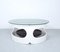 Vintage Coffee Table in White with Glass Top, Image 1