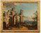 Capriccio architettonico con rovine e figure, XVIII secolo, olio su tela, con cornice, Immagine 1