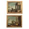 Capricci architettonici con rovine e figure, XVIII secolo, olio su tela, con cornice, set di 2, Immagine 1