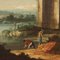 Architectural Capriccios with Ruins and Figures, 18th-Century, Oil on Canvas, Framed, Set of 2 9