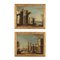 Architektonische Capriccios mit Ruinen und Figuren, 18. Jh., Öl auf Leinwand, Gerahmt, 2er Set 1
