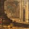 Architectural Capriccios with Ruins and Figures, 18th-Century, Oil on Canvas, Framed, Set of 2 12