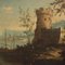 Port Landscapes with Ruins, 18th-Century, Oil on Canvas, Framed 9