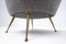 Mid-Century Grey Brass Feets Armchairs, Italy, 1950s, Set of 2 8