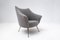 Italienische Mid-Century Sessel mit Füßen aus grauem Messing, 1950er, 2er Set 5