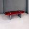 Italian Postmodern Ten-Legged Lacquer Bordeaux & Grey Wood Coffee Table, 1980s 2