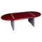 Italian Postmodern Ten-Legged Lacquer Bordeaux & Grey Wood Coffee Table, 1980s 1