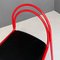 Italienische moderne stapelbare Esszimmerstühle aus rotem Metall & schwarzem Kunstleder, 1980er, 6er Set 7