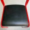 Italian Modern Stackable Red Metal & Black Faux Leather Dining Chairs, 1980s, Set of 6, Image 10