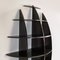 Italian Modern Black Wood Convex Shape Wall Bookcase in Joe Colombo Style, 1980s 4