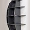 Italian Modern Black Wood Convex Shape Wall Bookcase in Joe Colombo Style, 1980s 5