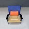 Italian Modern Solid Wood & Leather Multicolor Armchair, 1980s 9