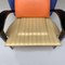 Italian Modern Solid Wood & Leather Multicolor Armchair, 1980s 14
