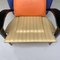 Italian Modern Solid Wood & Leather Multicolor Armchair, 1980s, Image 14