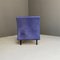 Italian Modern Solid Wood & Leather Multicolor Armchair, 1980s, Image 7