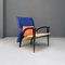 Italian Modern Solid Wood & Leather Multicolor Armchair, 1980s 3