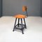 Mid-Century Italian Modern Industrial Iron & Wood Stools, 1960s, Set of 2, Image 7