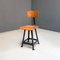 Mid-Century Italian Modern Industrial Iron & Wood Stools, 1960s, Set of 2 5